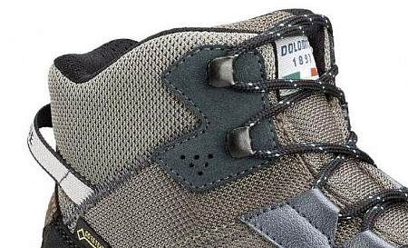 На картинке изображен Полуботинки для хайкинга Dolomite Brez Gtx taupe grey/deep teal Полуботинки для хайкинга Dolomite Brez Gtx taupe grey/deep teal