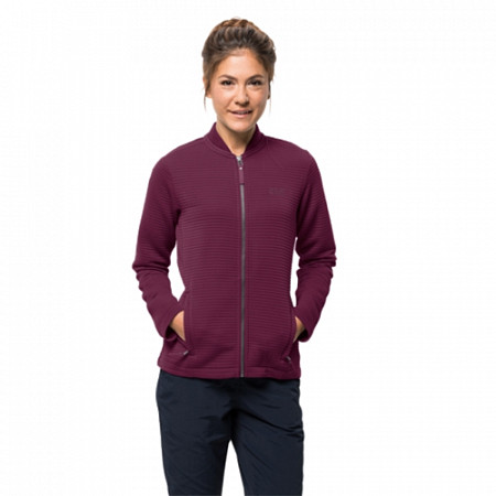 На картинке изображен Джемпер женский Jack Wolfskin Modesto Jacket Women wild berry Джемпер женский Jack Wolfskin Modesto Jacket Women wild berry