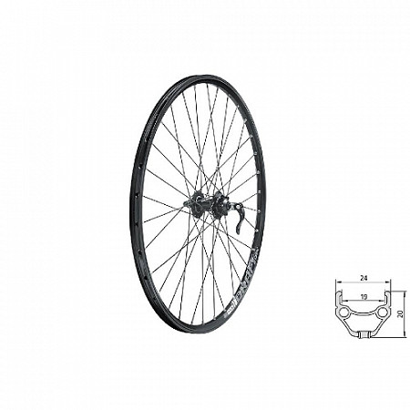 Переднее колесо Kellys Draft DSC 27,5" двойной обод 32Н с эксцентриком black ZKE92778