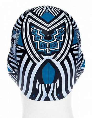 Шапочка для бассейна (плавания) взрослая Mad Wave Silicone Printed Stripes blue