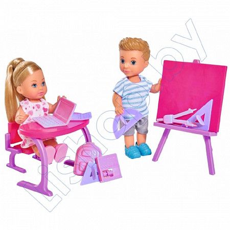 Набор кукол Evi и Timmy School Fun (105733210) pink