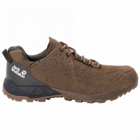 На картинке изображен Полуботинки мужские Jack Wolfskin Cascade Hike Lt Texapore Low M dark wood / phantom Полуботинки мужские Jack Wolfskin Cascade Hike Lt Texapore Low M dark wood / phantom
