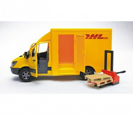 Игрушка Bruder Mercedes-Benz Sprinter фургон DHL c погрузчиком 02534