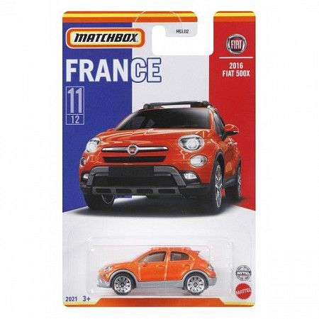 Машинка Matchbox France 2016 Fiat 500X 11/12 (HBL02 HBL12) коллекция 2021