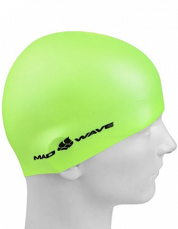 На картинке изображен Шапочка для бассейна (плавания) взрослая Mad Wave Light Big yellow Шапочка для бассейна (плавания) взрослая Mad Wave Light Big yellow