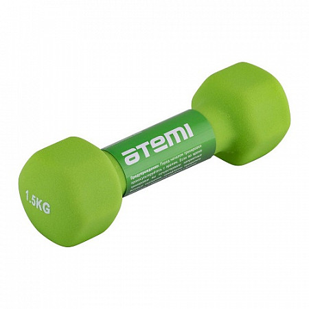 Гантель неопреновая Atemi 1,5кг AD0115 1шт Green