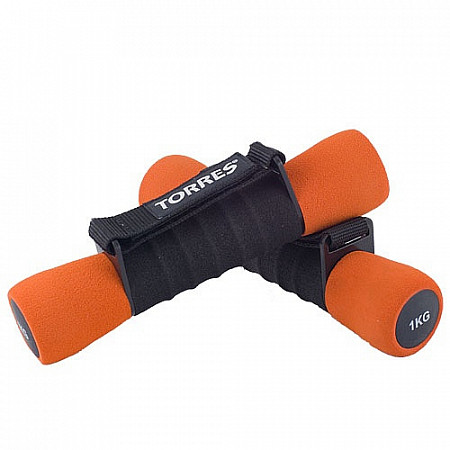 Гантели неопреновые Torres AL6004 1кг orange/black 2 шт