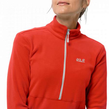 На картинке изображен Пуловер женский Jack Wolfskin Echo Women orange coral Пуловер женский Jack Wolfskin Echo Women orange coral