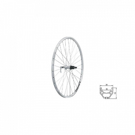 Заднее колесо Kellys DRAFT 28/29" двойной обод 32Н 8-10 скоростей с эксцентриком silver ZKE18521