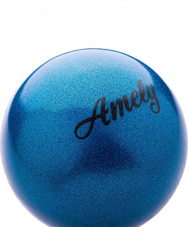 Мяч для художественной гимнастики Amely с блестками AGB-103 19 см blue