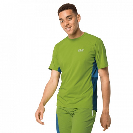 На картинке изображен Футболка мужская Jack Wolfskin Narrows T M spring lime Футболка мужская Jack Wolfskin Narrows T M spring lime
