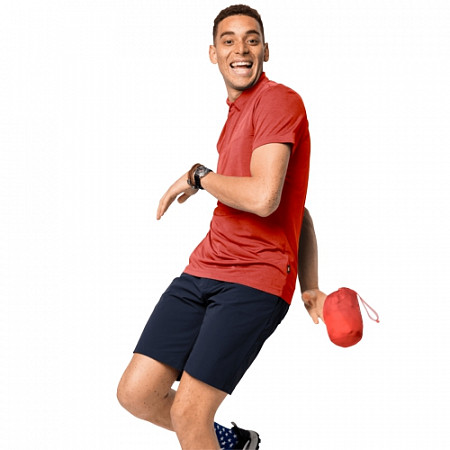 Рубашка поло мужская Jack Wolfskin Jwp Polo M lava red