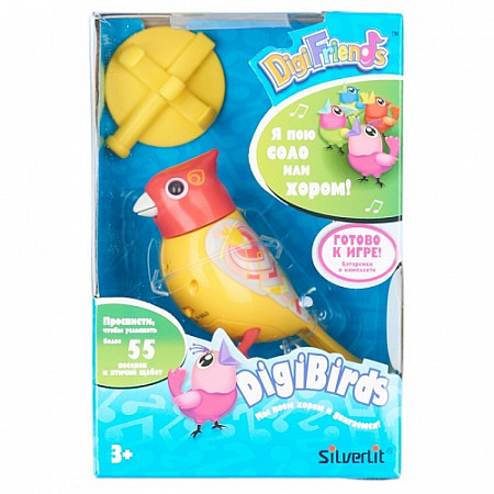 Игрушка Digifriends Птичка с кольцом, желтая с оранжевой головой 88286-1