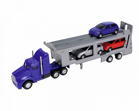 На картинке изображен Игрушка Dickie Toys Автовоз с 4 машинками 32 см (203414759) 1 шт. (в ассортименте) Игрушка Dickie Toys Автовоз с 4 машинками 32 см (203414759) 1 шт. (в ассортименте)