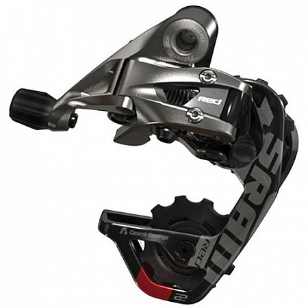На картинке изображен Задний переключатель Sram Red22 Short Cage Max 28T 00.7518.029.000 Задний переключатель Sram Red22 Short Cage Max 28T 00.7518.029.000