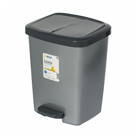Контейнер Drina для мусора с педалью Luxis 25 л 10314 grey/black