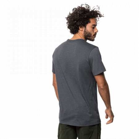 На картинке изображен Футболка мужская Jack Wolfskin Motosu Lake T M ebony Футболка мужская Jack Wolfskin Motosu Lake T M ebony