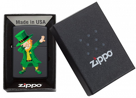 Зажигалка Zippo Dabbing Leprechaun 49124 black matte