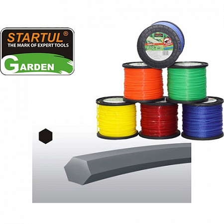 На картинке изображен Леска квадратного сечения Startul 2,4 мм х 262 м ST6052-24 Леска квадратного сечения Startul 2,4 мм х 262 м ST6052-24