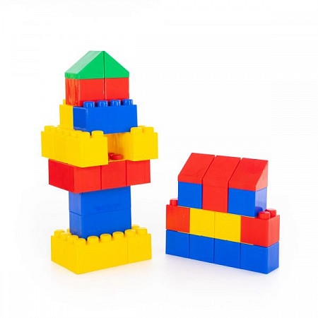 На картинке изображен Конструктор строительный Полесье XXL 36 шт 68026 Конструктор строительный Полесье XXL 36 шт 68026