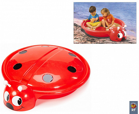 Песочница-бассейн RT Божья коровка с крышкой red