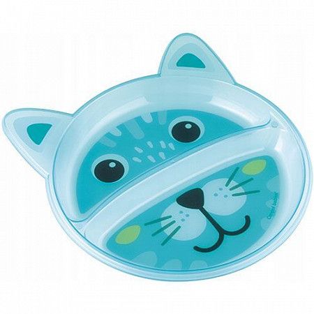 Тарелка Canpol babies Пластиковая 6м+ (74/005) Котик Turquoise