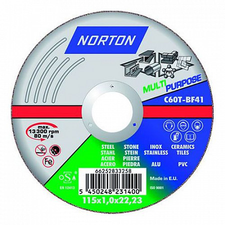 Круг отрезной Norton 12,5x0,1x2,22 см Multi Purpose 66252918924