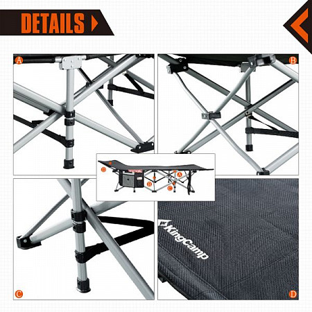 Складная кровать KingCamp Deluxe Folding bed 8007 Black