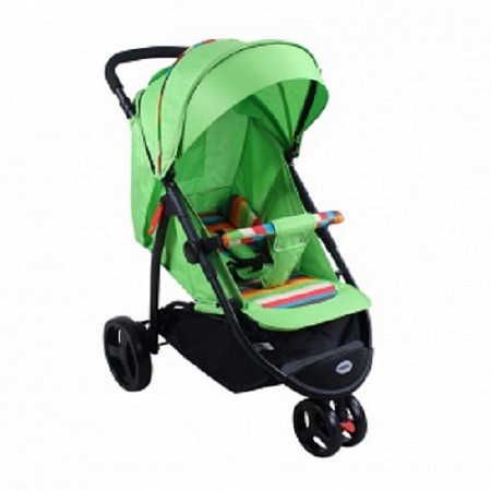 На картинке изображен Коляска BabyHit Trinity green strips Коляска BabyHit Trinity green strips