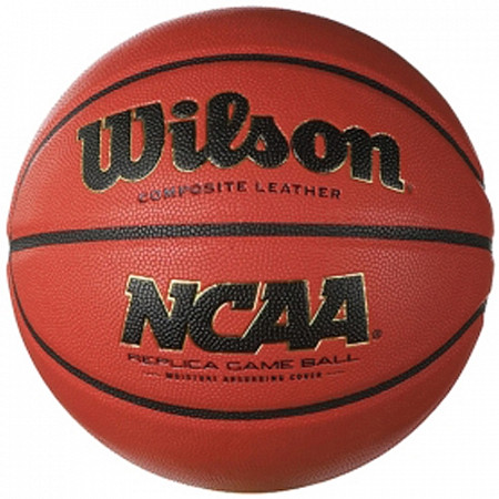 На картинке изображен Мяч баскетбольный Wilson NCAA Replica Game р.7 (WTB0730) Мяч баскетбольный Wilson NCAA Replica Game р.7 (WTB0730)