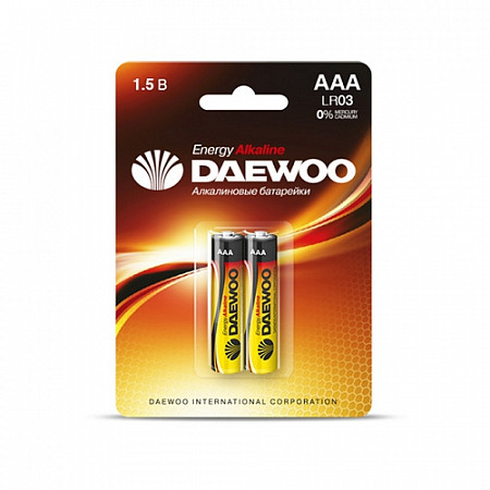 Батарейка Daewoo Energy AAA LR03 1,5V alkaline BL-2шт 4690601030375