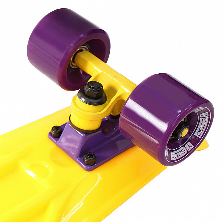 Penny board (пенни борд) Y-Scoo Fishskateboard 22 401-Y Yellow-Dark Purple
