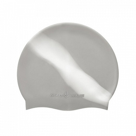 Шапочка для бассейна (плавания) взрослая Mad Wave Multi Adult gray/white