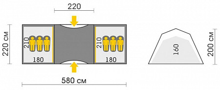 Палатка туристическая Talberg Base 6 (TLT-026)