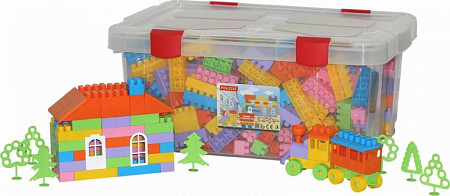 Конструктор Полесье Строитель 530 элементов в контейнере 52773