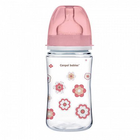 Антиколиковая бутылочка для кормления Canpol babies Easystart NEWBORN BABY с широким горлышком 240 мл., 3 мес.+ (35/217_pin) pink