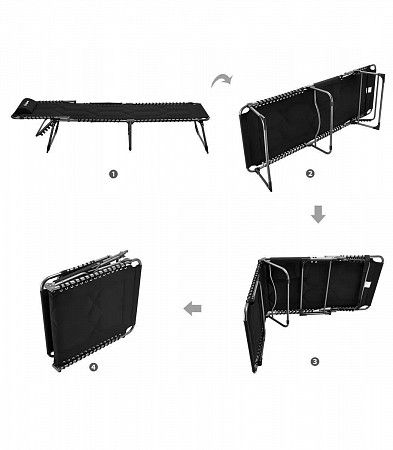 Шезлонг складной KingCamp Bavaria Cozy Cot 2021 black