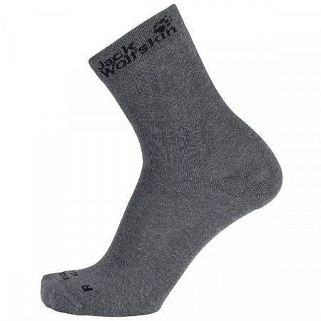 На картинке изображен Носки Jack Wolfskin Casual Sock Classic Cut (2x) 1904511 grey Носки Jack Wolfskin Casual Sock Classic Cut (2x) 1904511 grey