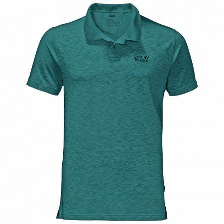 Рубашка поло мужская Jack Wolfskin Travel Polo Men emerald green