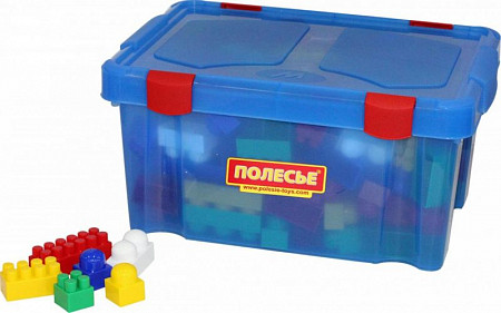 На картинке изображен Конструктор Полесье Супер-Микс 168 элементов в контейнере 50601 Конструктор Полесье Супер-Микс 168 элементов в контейнере 50601