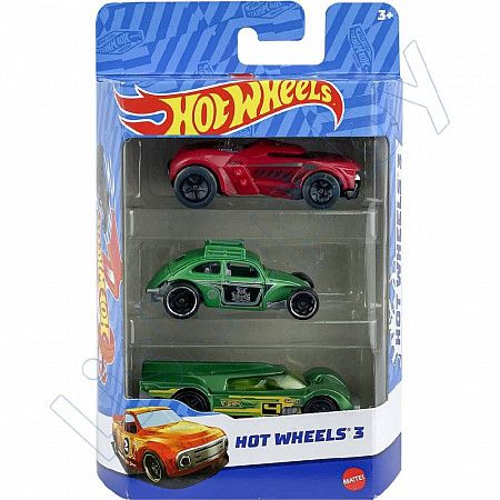 На картинке изображен Набор машинок Hot Wheels 3 шт. (K5904 №93) Набор машинок Hot Wheels 3 шт. (K5904 №93)