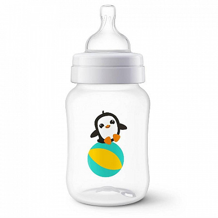 На картинке изображен Бутылочка для кормления Avent Classic+ Пингвинёнок 260 мл SCF574/14 Бутылочка для кормления Avent Classic+ Пингвинёнок 260 мл SCF574/14