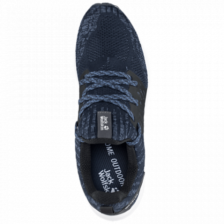 На картинке изображен Полуботинки мужские Jack Wolfskin Coogee Knit Low M dark blue / ocean wave Полуботинки мужские Jack Wolfskin Coogee Knit Low M dark blue / ocean wave