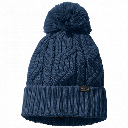 Шапка мужская Jack Wolfskin Stormlock Pompom Beanie dark indigo 1905091-1024561