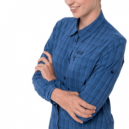 Рубашка женская Jack Wolfskin Centaura Flex Shirt W dark indigo checks