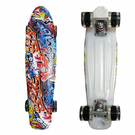 На картинке изображен Penny board (пенни борд) Display Street-art/black LED Penny board (пенни борд) Display Street-art/black LED