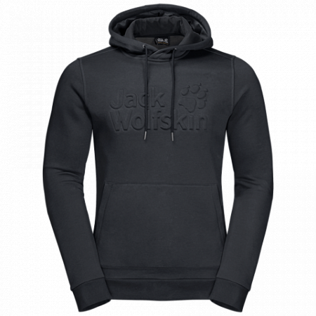 На картинке изображен Пуловер мужский Jack Wolfskin Winter Logo Hoody M phantom Пуловер мужский Jack Wolfskin Winter Logo Hoody M phantom