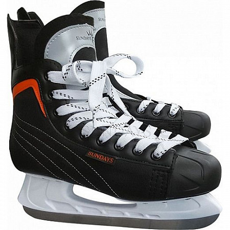 Коньки хоккейные Sundays PW-206G черный/оранжевый