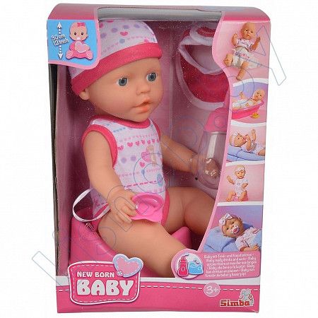 На картинке изображен Кукла Simba New Born Baby 30 см. (105037800) pink Кукла Simba New Born Baby 30 см. (105037800) pink