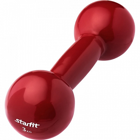 Гантель виниловая Starfit DB-102 3 кг dark red